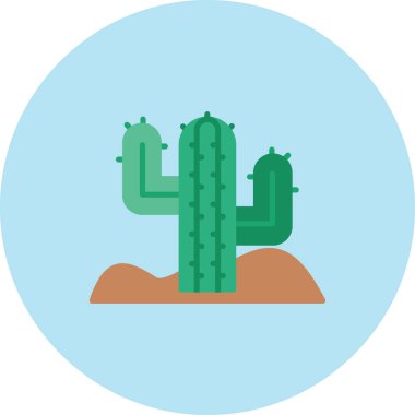 vektör kaktüs düz simgesi