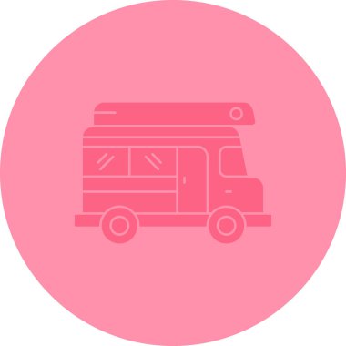 Yemek kamyonu simgesinin vektör çizimi