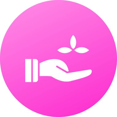 Çember simgesindeki bir bitkinin vektör çizimi