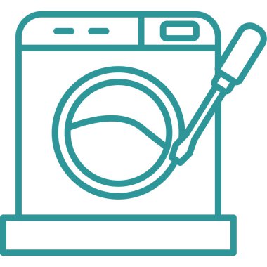 çamaşır makinesi simgesi. Web için çamaşır makinesi vektör simgelerinin özet çizimi