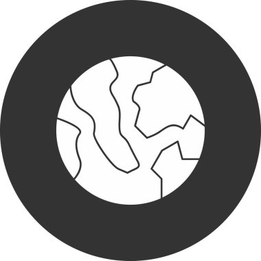 Dünya ikonu, basit vektör tasarımı