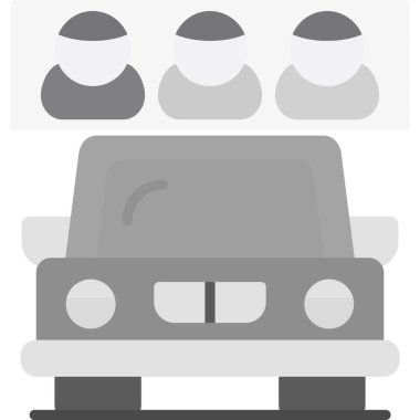 Taksi arabası simgesi, vektör illüstrasyonu