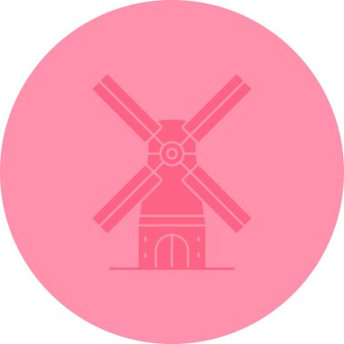 Yel değirmeni simgesi modaya uygun arka planda