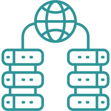 Sunucu. Web simgesi basit illüstrasyon