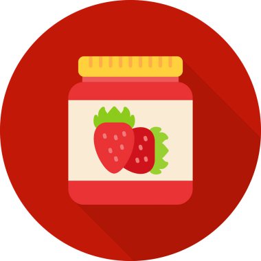 Düz biçimli çilek reçel vektör simgesi
