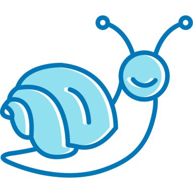 Beyaz arka planda sevimli bir salyangoz, illüstrasyon, vektör..