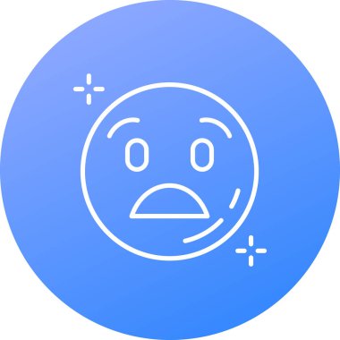 üzgün yüz simgesi, basit vektör illüstrasyonu