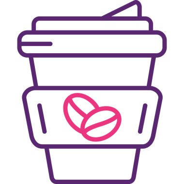 Kahve. Web simgesi basit illüstrasyon