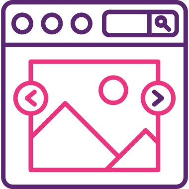 Tarayıcı. Web simgesi basit illüstrasyon