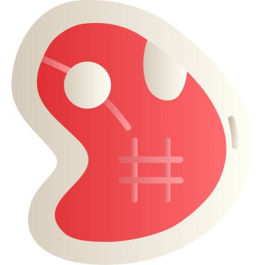 Tatlı kırmızı kalbin çıkartması.