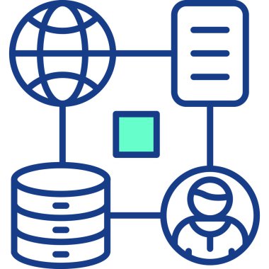 veri ağı veritabanı simgesi - taslak biçimi