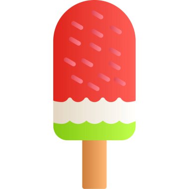 Düz biçimli dondurma simgesi beyaz arkaplan vektör çiziminde izole