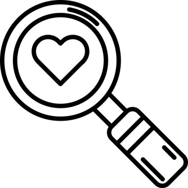 Büyütücü cam aşk simgesi