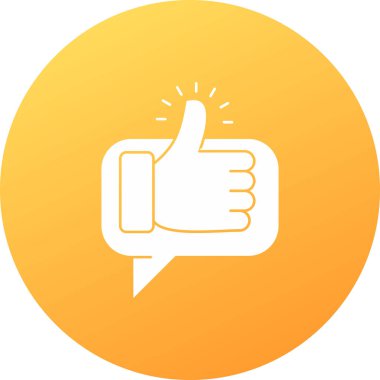 Düz stil simgesinde yukarı başparmak