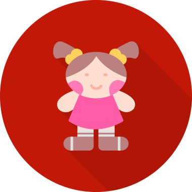 kız düz simge tasarımı