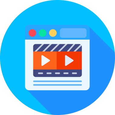 Video simgesi. Düz tasarım stili vektör illüstrasyon.