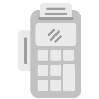 Ödeme terminali vektör simgesi. biçim düz sembol, gri renk, yuvarlak açılar, beyaz arkaplan