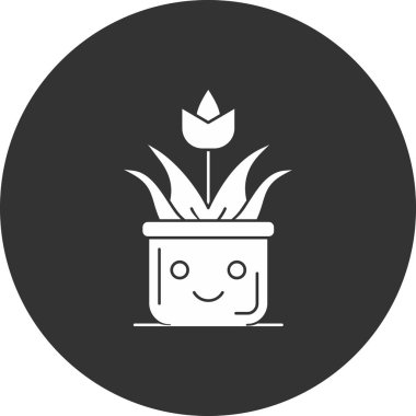 bitki saksısı simgesi, vektör illüstrasyonu