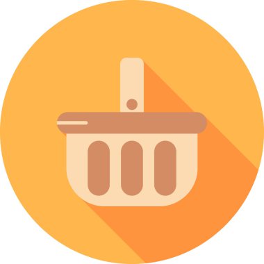 Sepet düz vektör simgesi