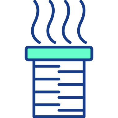 Doldurulmuş ana hatlarıyla sıcak kahve simgesi