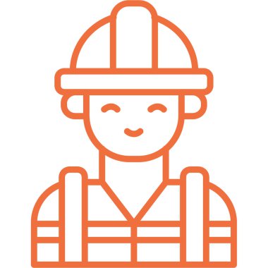 İşçi. Web simgesi basit illüstrasyon