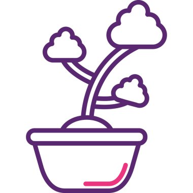 Bitkili bir tencerenin vektör illüstrasyonu