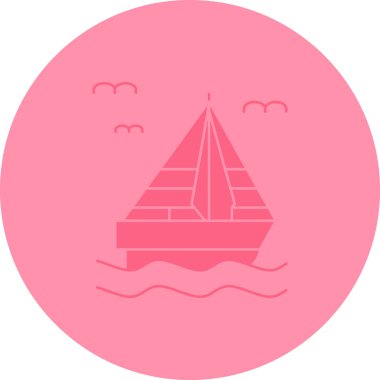 Yelkenli teknesi ikon vektör çizimi