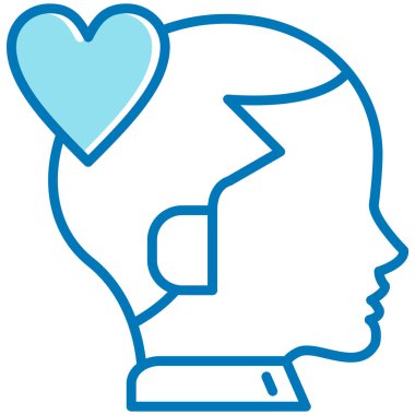 Doldurulmuş dış hat biçiminde insan zihin simgesi