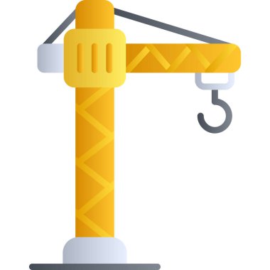 İnşaat vinci simgesi. Web için inşaat vinç vektör simgesinin karikatür çizimi