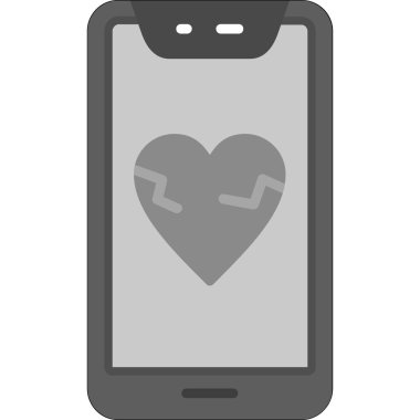 cep telefonu kalp simgesi düz stil