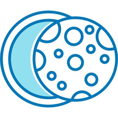 Ay ikonlu ay. Beyaz arkaplanda izole edilmiş web tasarımı için ay ve ay vektör simgesi