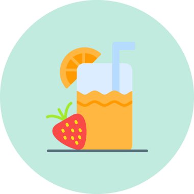 Taze ve sağlıklı meyve suyu kadehinin vektör çizimi