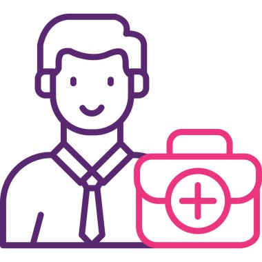 Doktor. Web simgesi basit illüstrasyon