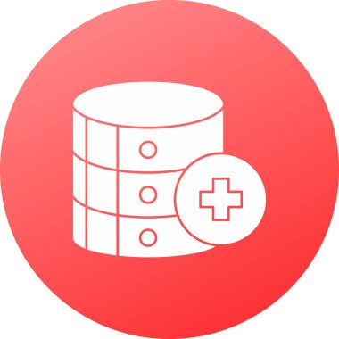 Beyaz çizgili tıbbi kayıtlar ve beyaz arka planda uzun gölgesi olan tıbbi ikon. Altıgen düğmesi. vektör illüstrasyonu