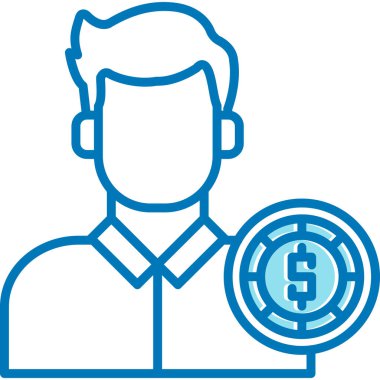 Para için. Web simgesi basit illüstrasyon