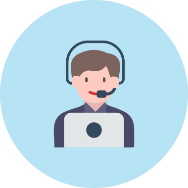 Çağrı merkezi. Web simgesi basit illüstrasyon