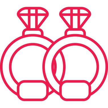 Kırmızı ve altın ikon vektör çizimi, şampanya ve şişe seti