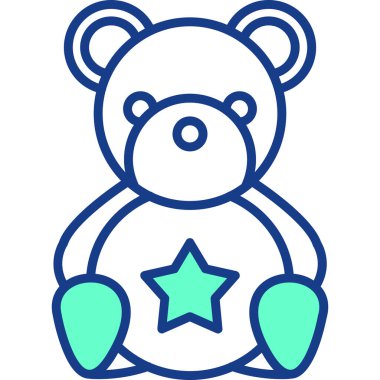 Ayı oyuncağı ikonu. Ağ için ayı vektör simgelerinin özet çizimi