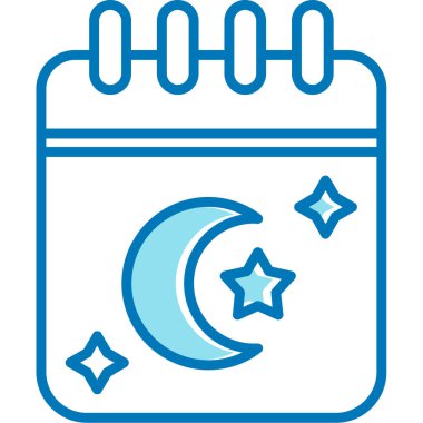 Ayın yıldızlı vektör simgesi