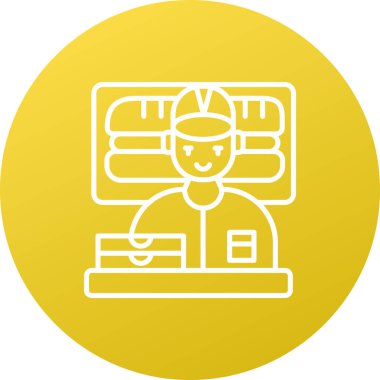 Bir robot simgesinin vektör illüstrasyonu