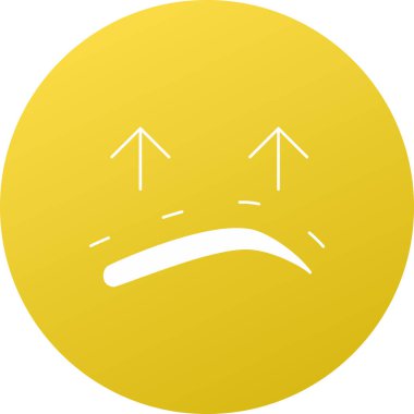 Üzgün gülen surat ifadesi, vektör illüstrasyonu