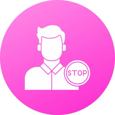 Dur işareti simgesi. vektör illüstrasyonu