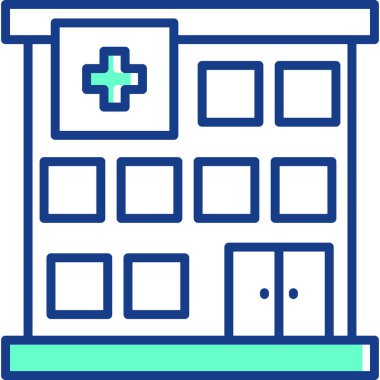 Hastane. Web simgesi basit illüstrasyon