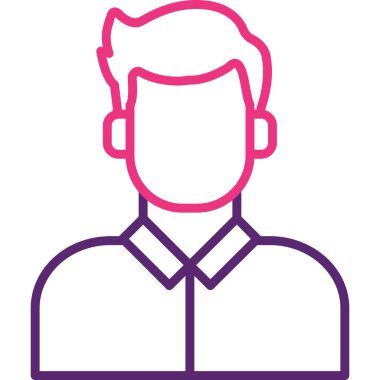 Avatar man simgesi vektör illüstrasyonu