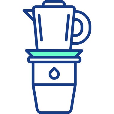 çay potu simge vektör çizim