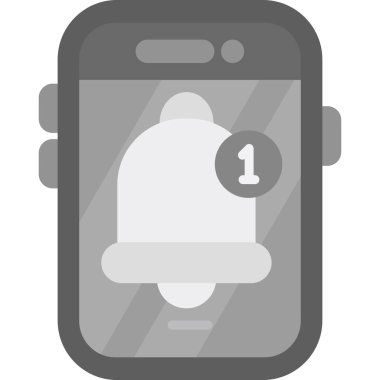 Siyah simgesi olan bir cep telefonunun vektör çizimi.