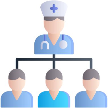 Stetoskop vektör çizimi olan bir grup doktor