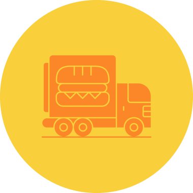 dağıtım kamyonu ikonu vektör çizimi