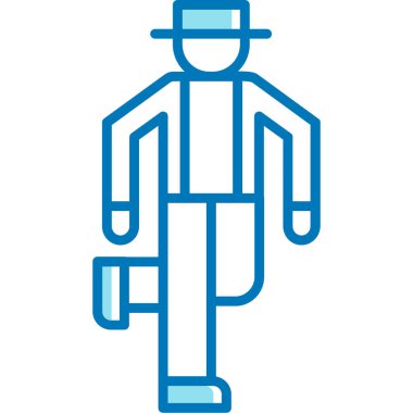 Şapka ikonlu adam. Beyaz arkaplanda izole edilmiş web tasarımı için şapka vektör simgelerine sahip ana hat adamı