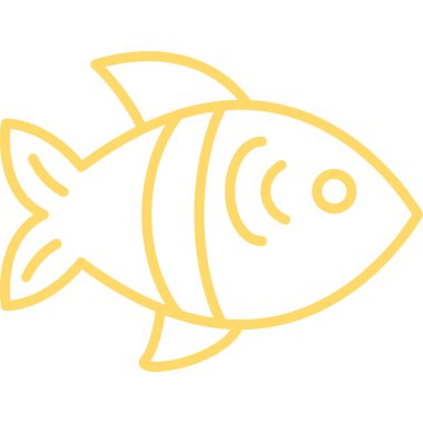 Çizgi film balık simgesinin vektör çizimi